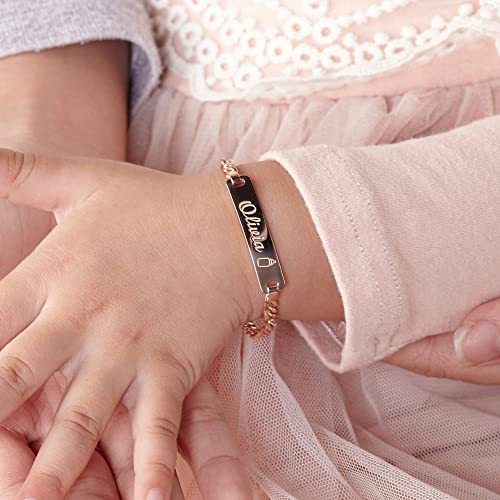 Personalized Baby Name Bracelet - Sterling Silver and Gold-Plated Options - Perfect Baby Shower Gift for Newborns and Toddlers