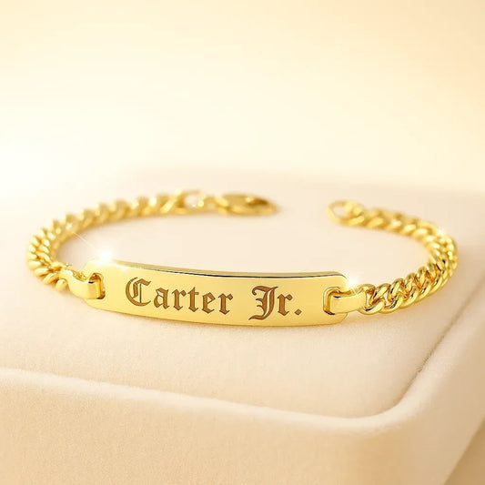Personalized Baby Name Bracelet - Sterling Silver and Gold-Plated Options - Perfect Baby Shower Gift for Newborns and Toddlers