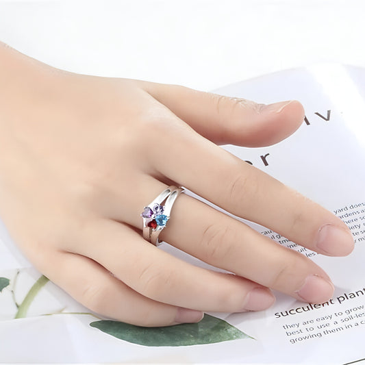 💍 Personalized Birthstone Name Ring