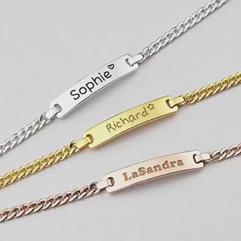 Personalized Baby Name Bracelet - Sterling Silver and Gold-Plated Options - Perfect Baby Shower Gift for Newborns and Toddlers